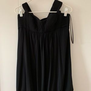 BCBG jersey cocktail dress tie neck & bust detail